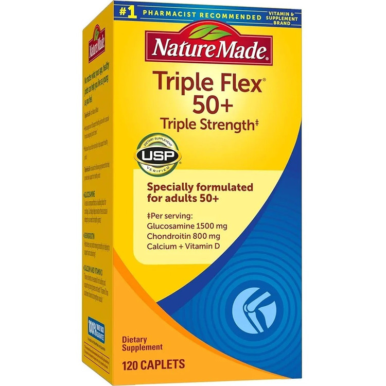 قرص تقویتی مفاصل TripleFlex گلوکوزامین کندرویتین نیچرمید NatureMade (120 عددی)